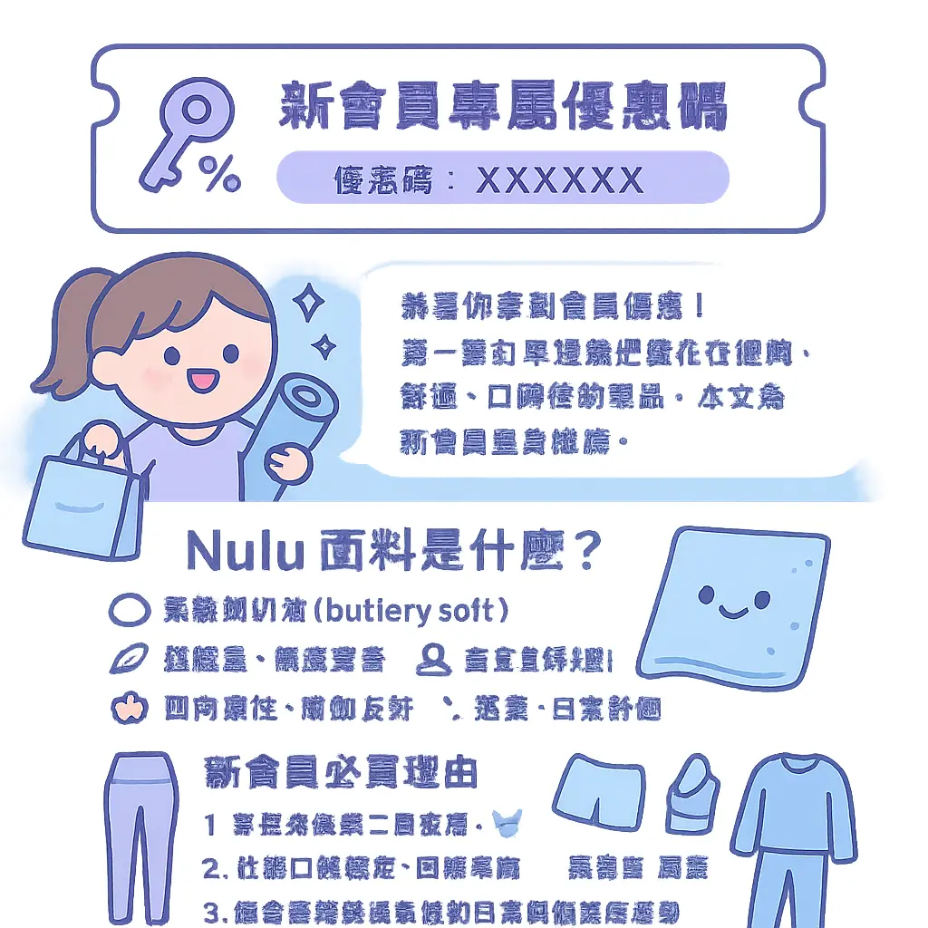 Lululemon 迎新 優惠 - Nulu面料